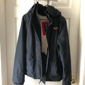 Hollister Navy All Weather Coat